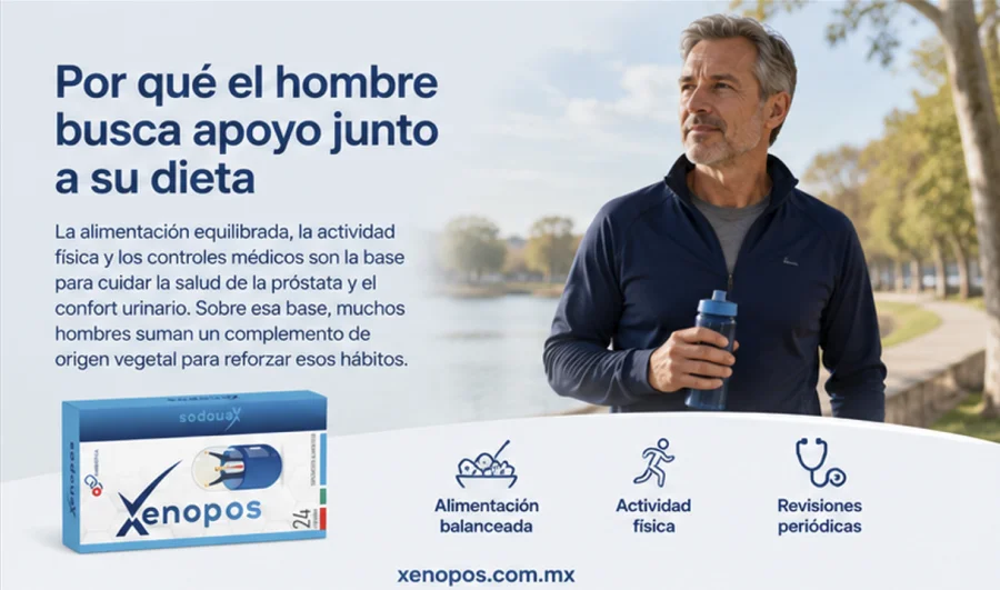 Xenopos — apoyo de origen vegetal para el hombre que cuida la salud de su próstata